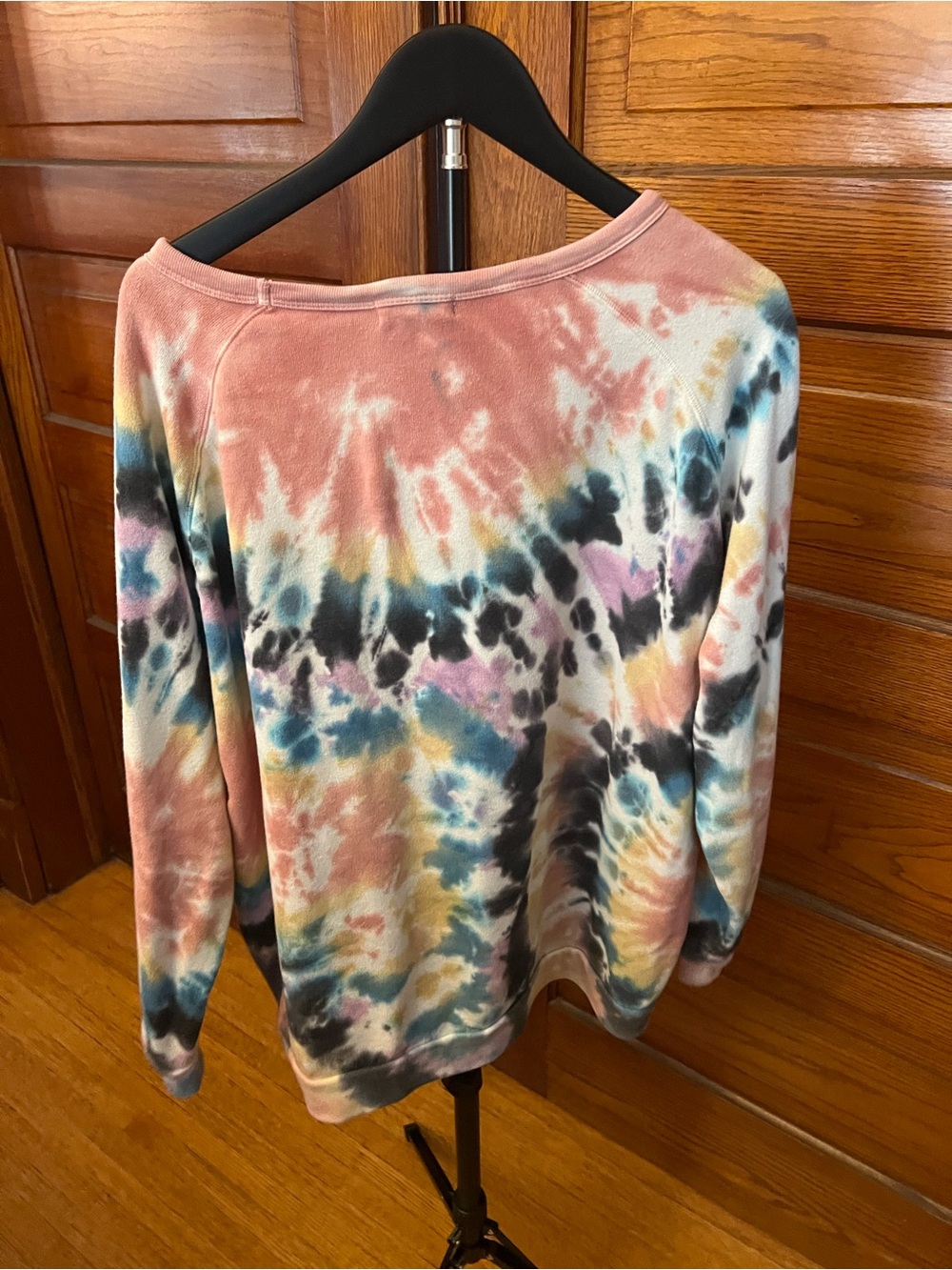 Tie-Dye Long Sleeve XXL Women's Top - Pink Multi